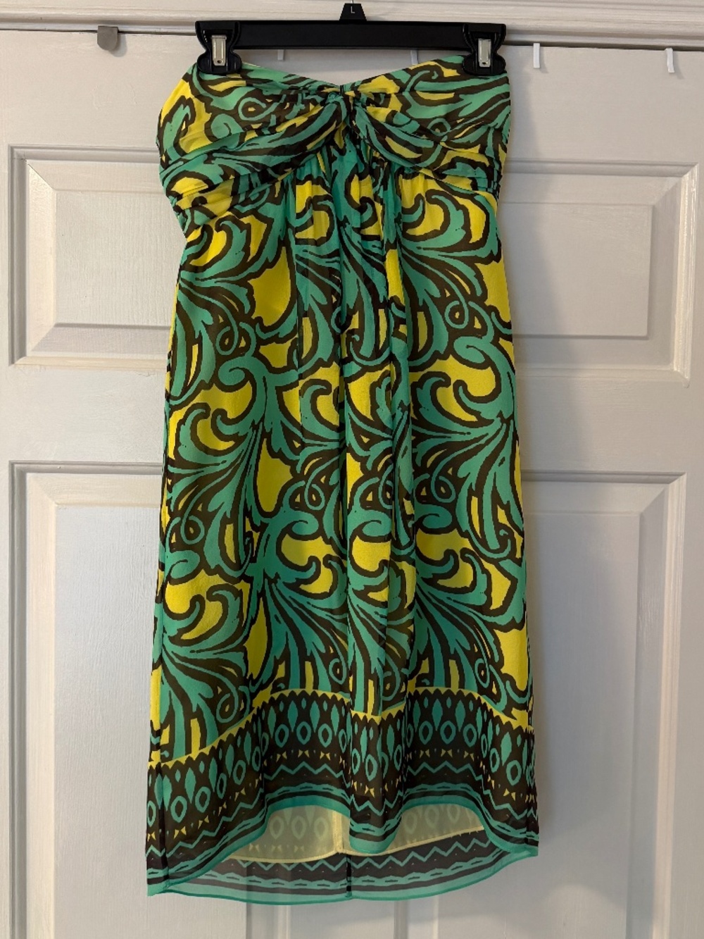 Milly of New York Women's Size 6 Strapless Mini Dress Silk Made in USA Abstract
